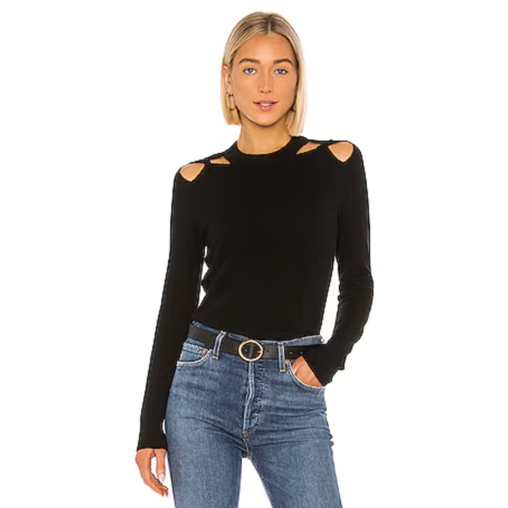 Autumn Cashmere Twist Shoulder Crew Sweater NWT